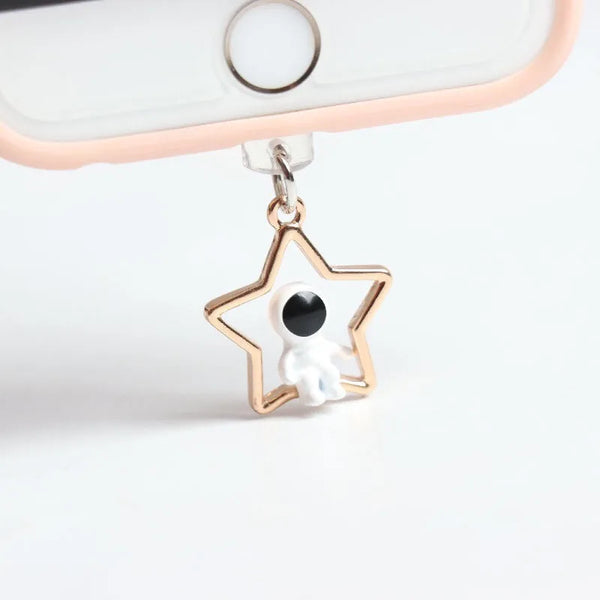 Astronaut Dust Plug Charm Cute Charge Port Anti Dust Plug Kawaii   Usb Type C Plug For iPhone Earphone Jack Stopper Cap Pendant