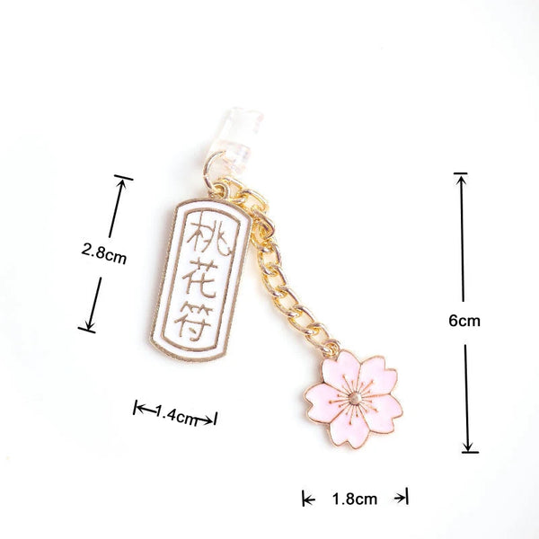 Kawaii Dust Plug Charm Peach Blossom Talismank Anti Dust Cap Cute Charging Port  For iPhone USB C Dust Protection Couple Pendant