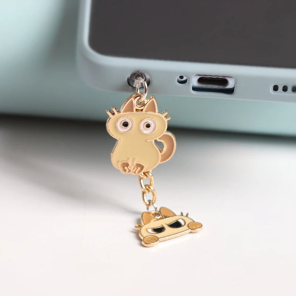 Cute Cat Dust Plug Charm Kawaii Charge Port Plug For iPhone Usb Type C Plug Dust Protection Cap Cartoon Earphone Jack Stopper