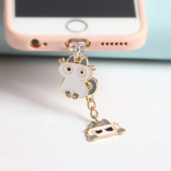 Cute Cat Dust Plug Charm Kawaii Charge Port Plug For iPhone Usb Type C Plug Dust Protection Cap Cartoon Earphone Jack Stopper