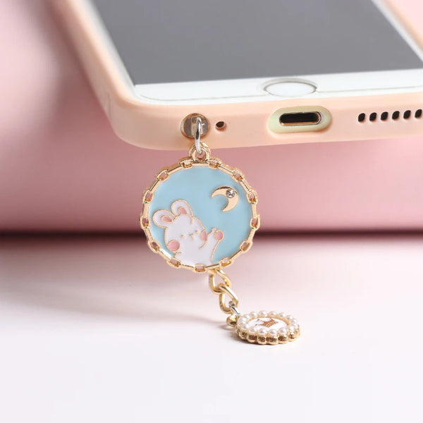 Crown Cat Rabbit Dust Plug Charm Kawaii Phone Anti Dust Cap Cute Charge Port Plug For iPhone Type C Dust Protection Stopper